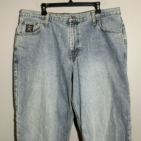 Vintage 90s Cinch Up Straight Jeans Men Size 40x34 Classic Retro Outdoor Washed - Picture 9 of 10